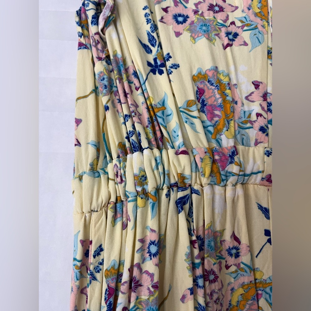 Floral Twist Front Cutout Maxi Dress - Yellow Floral size S - Picture 4 of 10